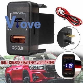 อุปกรณ์ชาร์จ Type-C+PD QC3.0 Dual USB สําหรับรถยนต์ Landcruiser Prado FJ Cruiser