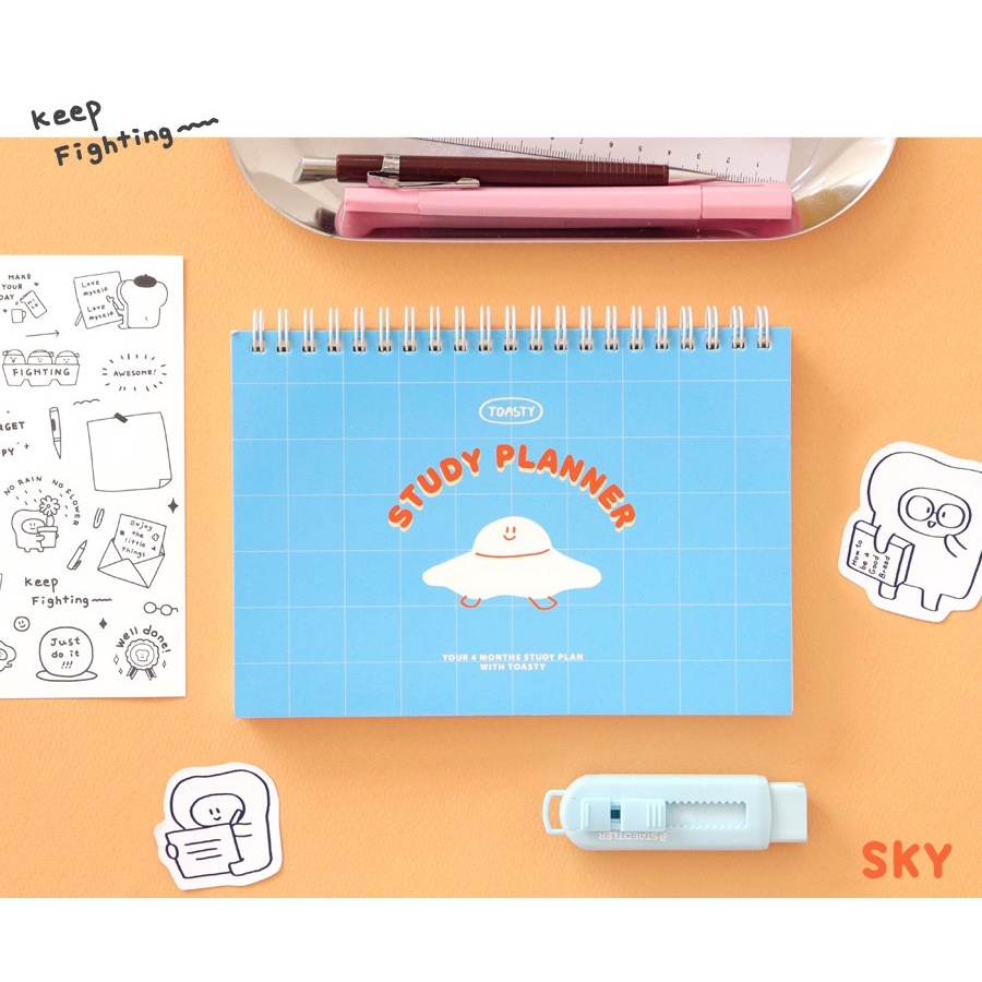 Toasty Study Planner + 5 Stickers แพลนเนอร์การเรียน แถมสติ๊กเกอร์ 5 แผ่น