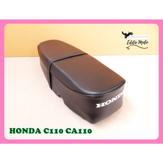 HONDA C110 "BLACK" DOUBLE COMPLETE SEAT  // เบาะ เบาะรถมอเตอร์ไซค์ สีดำ ผ้าเรียบ สินค้าคุณภาพดี