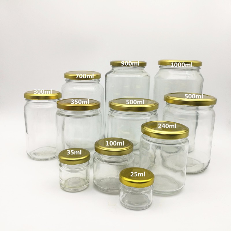 Airtight Round Glass Jar Mini Bottle Storage Container Wedding Door Honey Spices Botol Kaca glasse