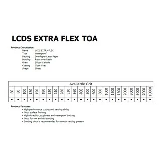 กระดาษทรายน้ำ TOA Extra Flex กระดาษทราย เบอร์ 60-7000 จำนวน 10 แผ่น