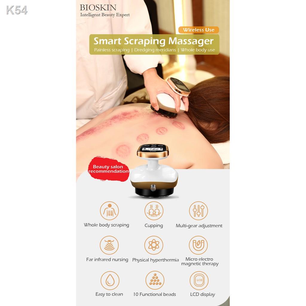 ✜◊┋BIOSKIN Smart Wireless Scraping Massager Cupping EMS Vacuum Suction Guasha Fat Burner Body Slimming Anti Cellulite Th