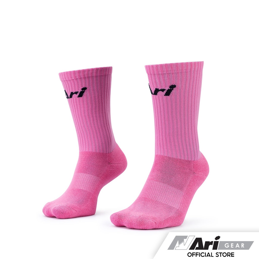ARI CREW SOCKS - PINK (AHW1175-07) ถุงเท้าครึ่งแข้ง อาริ สีชมพู