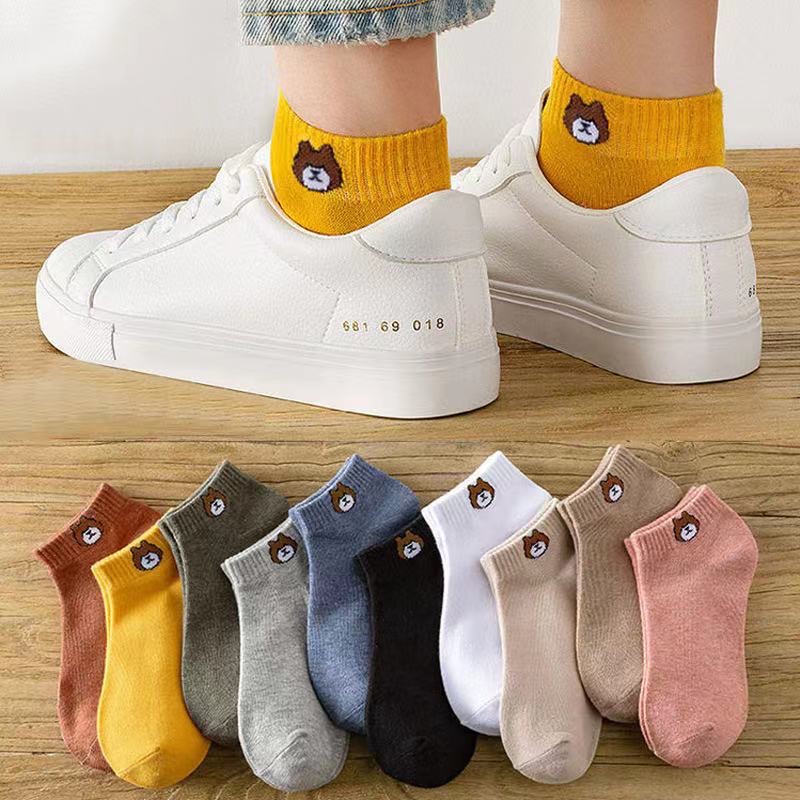 ถุงเท้าหมีบราวน์10คู่10สี(สินค้าส่งจากไทย)