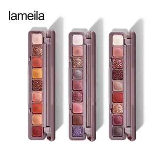 S-06🌟สินค้ามีพร้อมส่งLAMEILA พาเลทอายแชโดว์9สีในหนึ่งตลับ อายแชโดว์กลิตเตอร์ เนื้อดินน้ำมัน สีสวย ติดทนนาน กันน้ำ 9 ช่อง