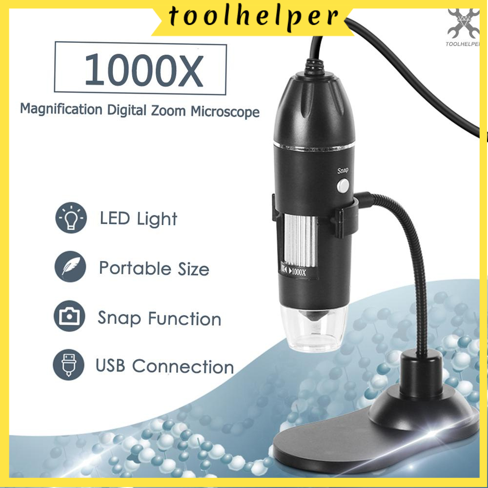 [Toolhelper] กล้องจุลทรรศน์ดิจิทัล ซูมได้ มือถือ USB และแว่นขยายตั้งโต๊ะ กล้อง 0.3MP ไฟ LED 8 ดวง แว่นขยาย 1000X Magnifica