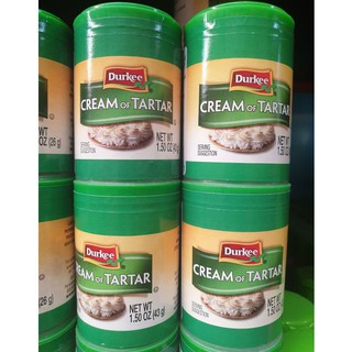 เดอร์กี้ ครีมออฟทาร์ทาร์ 43 กรัม Durkee Cream of Tartar 1.5 oz