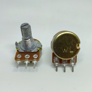 Potentiometer วอลลุ่ม 1ชั้น 3ขา ความยาวแกน 15มิล ค่า 1K 2K 5K 10K 20K 50K 100K 250K 500K 1M