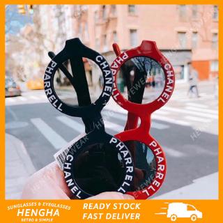 【HENGHA】【พร้อมสต็อก】INS แฟชั่นลูกอมสีรอบแว่นกันแดดผู้หญิง / ผู้ชายแว่นกันแดดขนาดเล็ก