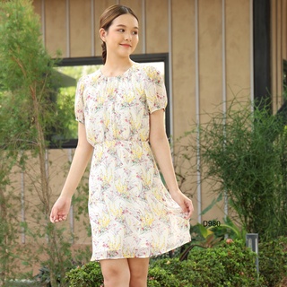 AMILA Dress AM-D980 ชิฟฟอนปริ้นท์ แขนสั้น IGPU22-2