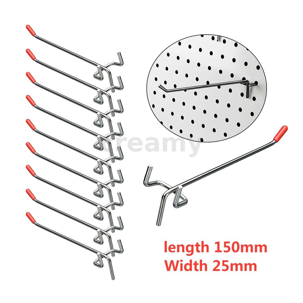 10x 6 Strong Wall Pegboard Hook Organizer จอแสดงผล Workshop แขวนเครื่องมือ