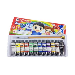 สีน้ำ 12 สี ตราม้า + ฟรีพู่กัน