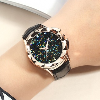 Bling Colorful SANDA Luxury Leather Quartz Watch Women Clock Female Ladies Dress Wristwatch Gift Gold 2018 Relojes Mujer