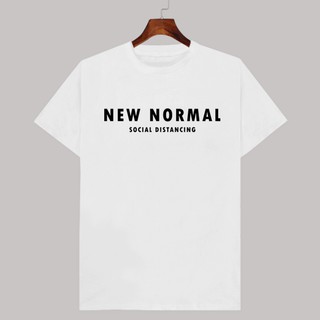 เสื้อยืดคอกลม NEW NORMAL สีขาว มีเก็บปลายทาง