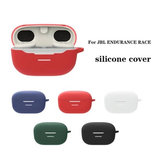 เคสหูฟังซิลิโคนนิ่ม กันกระแทก พร้อมตะขอ สีพื้น สําหรับ JBL ENDURANCE RACE