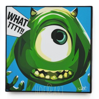 Mike Wazowski ไมค์ วาซอว์สกี้ การ์ตูน cartoon รูปภาพ​ติด​ผนัง​ pop art ของขวัญ รูปภาพ กรอบรูป แต่งบ้าน