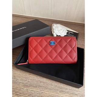 Newww/kept unused chanel zippy medium red wallet HL25