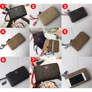 Coach 87591 Double Corner Zip Wristlet Women Small Size Wrist Purse Bag กระเป๋าใส่เหรียญ