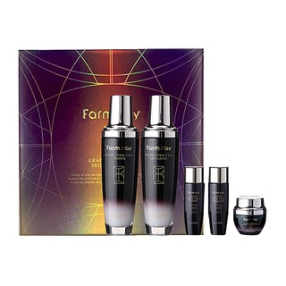 farmstay grape stem cell skincare toner,emulsion,cream set