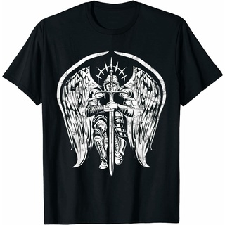 T-shirt  เสื้อยืด พิมพ์ลาย Angel Archangel Michael Warrior สไตล์ฮิปฮอป เรโทร ให้เป็นของขวัญได้S-5XL