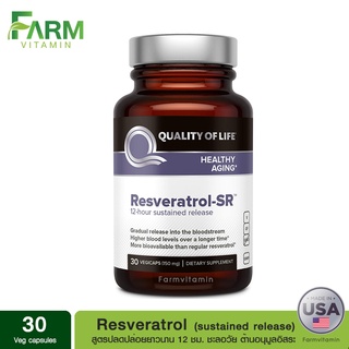 ส่งจากไทย Quality of Life Labs, Resveratrol-SR, 150 mg, 30 Vegicaps