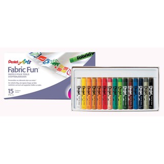 สีชอล์กเพ้นท์ผ้า 15 สี Pentel Arts Fabric Fun