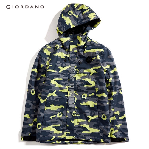 GIORDANO BSX MEN Von reflective printed hoodie coat 04079618