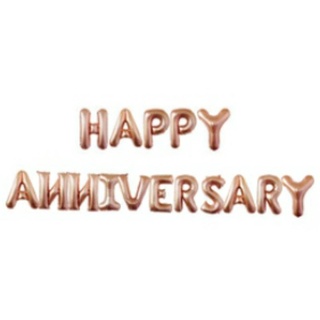 มี3สี พร้อมส่ง Happy anniversary balloon foil banner วันครบรอบ ลูกโป่ง ตัวอักษร