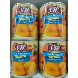 เอส&amp;ดับบลิวลูกพีช 825กรัม S&amp;W Peaches 825g.