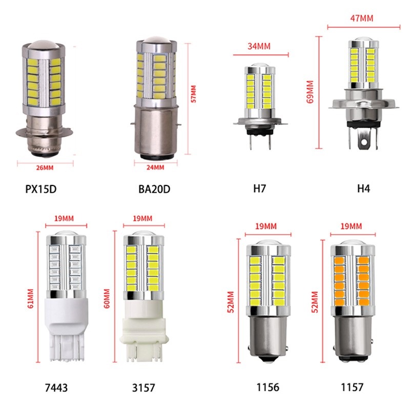 หลอดไฟตัดหมอก Led 6000K H4 BA20D H6 P15D สีขาว สําหรับรถจักรยานยนต์ 1 ชิ้น