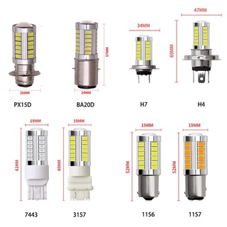 หลอดไฟตัดหมอก LED 33 ดวง P15D 5630 H4 H7 1156 1157 สีขาวสว่าง สําหรับรถจักรยานยนต์ 1 ชิ้น