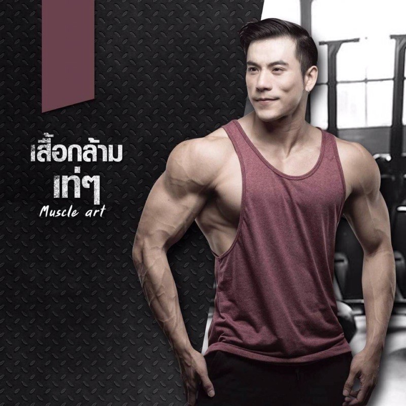 เสื้อกล้ามผู้ชาย เปิดปีก ทรงตรง พลัสไซส์ งานตัดเอง ไม่ซ้ำใคร แบรนด์ไทย MuscleArt ภาพถ่ายจากงานจริง - รูปที่ 4