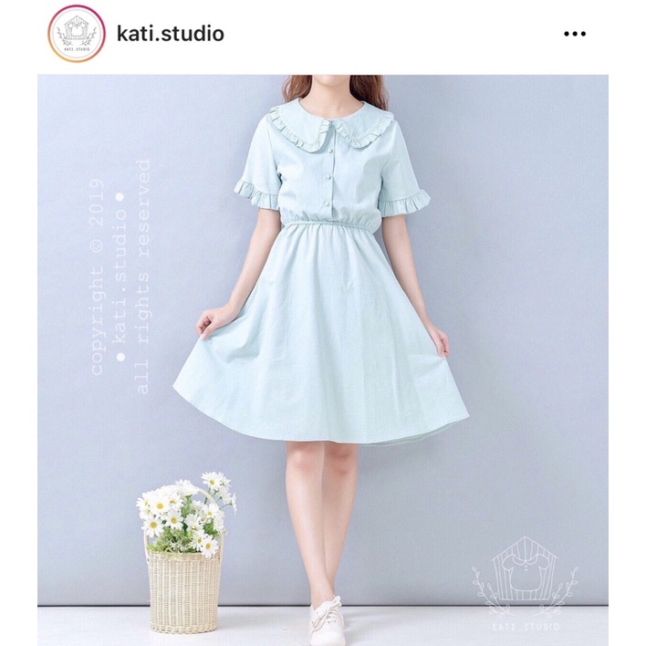 ส่งต่อ เดรสสีเขียวมิ้น แบรนด์ Kati.studio ใส่ 1 ครั้ง ไม่มีตำหนิ”