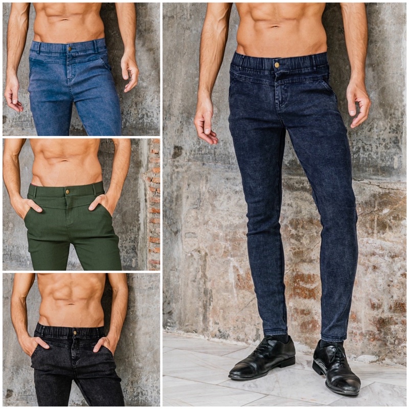 AB Skinny For Men 16 สี กางเกงสกินนี่ยีนส์ ของแท้ จากเพจดัง 80,000 Like กางเกง AB สกินนี่ยีนส์ ผู้ชาย รวมสี