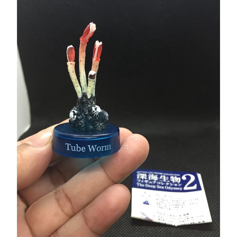 งานฝา ฟิกเกอร์ สัตว์จิ๋ว หนอนท่อ Tube Worm KAIYODO The Deep Sea Odyssey 2 fish Bottle Cap Figure Jap