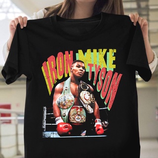 เสื้อยืดผ้าฝ้ายพิมพ์ลายขายดี เสื้อยืด พิมพ์ลาย Mike Tyson สไตล์วินเทจ สีดํา ให้เป็นของขวัญได้ สําหรับผู้ชาย และผู้หญิง