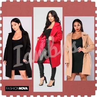 🔥พร้อมส่ง🔥สต็อคจำกัด💥งานหลุด QC☑️Fashion Nova Coats โค้ทยาว แบรนด์แท้💯 ผ้าวูล แพงมาก