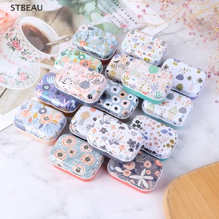 [cxSTBEAU] Mini Flower Tin Trinket Coin Box Jewelry Storage Case Tinplate Small Floral  MME