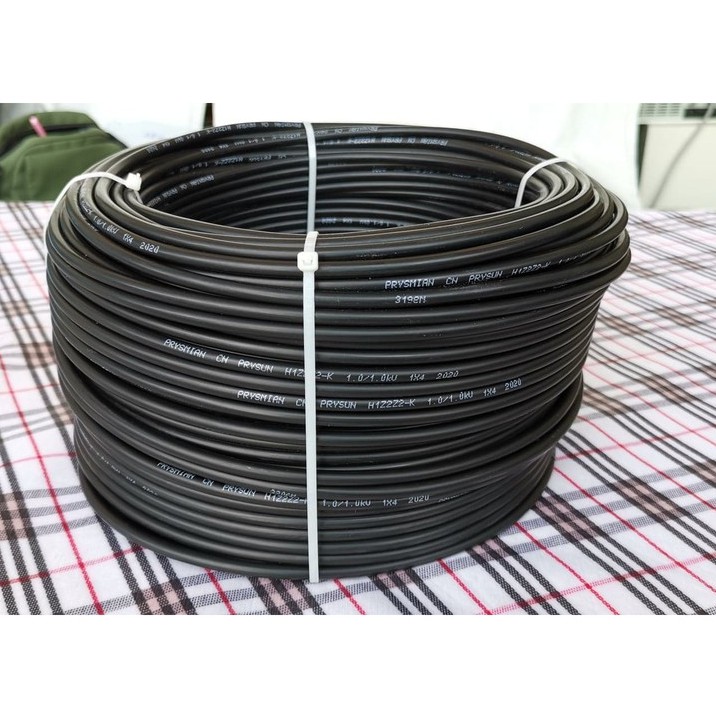 สายโซล่าเซลล์​ PRYSMIAN  เบอร์ 4 (อิตาลี) ม้วน  100 เมตร