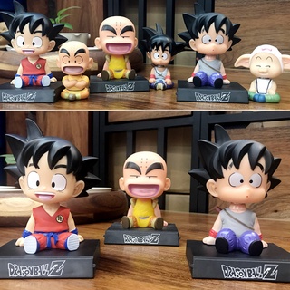 โมเดลฟิกเกอร์ PVC รูปการ์ตูน Dragon Ball Z Son Goku Kuririn Mickey Mouse Minnie Mouse 6 แบบ สําหรับตกแต่งรถยนต์