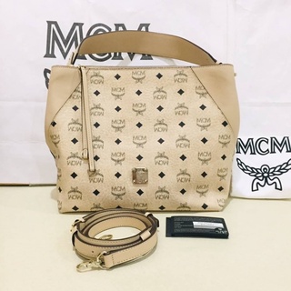 สด-ผ่อน📌แท้💯 MCM Medium Cognac Visetos Klara Hobo Bag(ไม่แท้คืนเงิน)