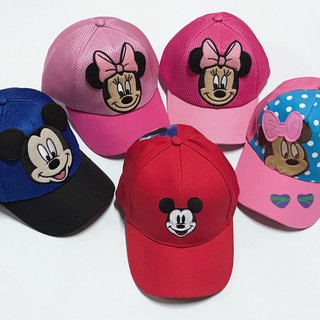 พร้อมส่ง หมวกแก๊ป เด็ก ลาย Minnie Mickey ขนาด 4 ถึง 8 ขวบใส่ได้