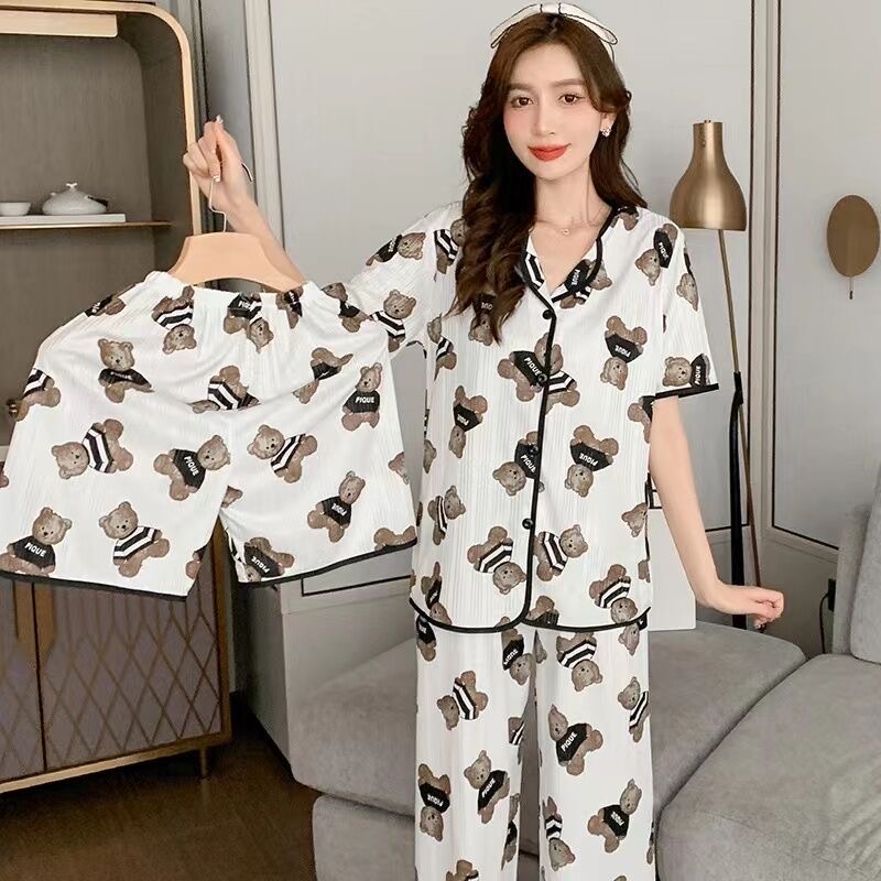 Sleeptime มาใหม่ มี8ลาย ชุดนอนผ้ารองผ้ายืด ชุดนอนแขนยาวขายาว ชุดนอน ...