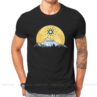 เสื้อยืดคอกลม ผ้าฝ้าย พิมพ์ลาย Cardano ADA to the Moon Cryptocurrency สไตล์ฮาราจูกุ สําหรับผู้ชายS-5XL