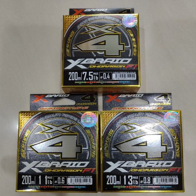 (ร้านฟิชชิ่ง ฟอร์ เฟรนด์)(ใหม่) สายจม YGK X-BRAID Ohdragon F1 ถัก4 200ม ขนาด0.4-0.6-0.8