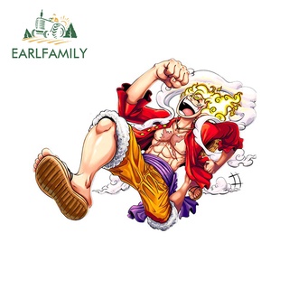 Earlfamily สติกเกอร์กราฟิก ลายการ์ตูนอนิเมะ One Piece 5th Gear Monkey D Luffy สําหรับติดตกแต่งรถยนต์ รถจักรยานยนต์ 13 ซม. x 10.1 ซม.