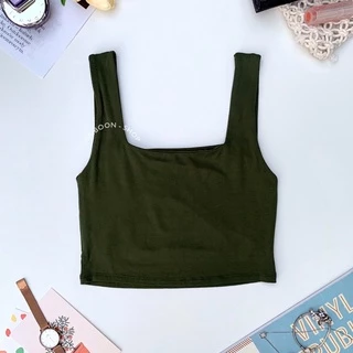 พร้อมส่ง 12สี!! เสื้อครอปคอเหลี่ยม เสื้อกล้ามครอป ผ้าหนา2ชั้นสายปาร์ตี้ควรมีเก็บไว้สักตัวสองตัวนะคะ😻