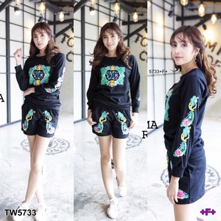 TW5733 Set 2 ชิ้น เสื้อแขนยาว+กางเกงขาสั้น