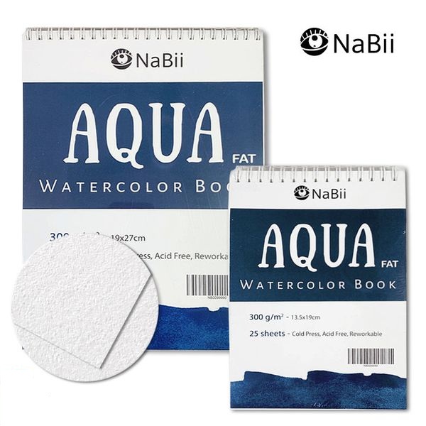 สมุดวาดภาพสีน้ํา Nabii Aqua Fat A4 - 300gsm 25 แผ่น (ผลิตภัณฑ์ SUCCESSFUL)