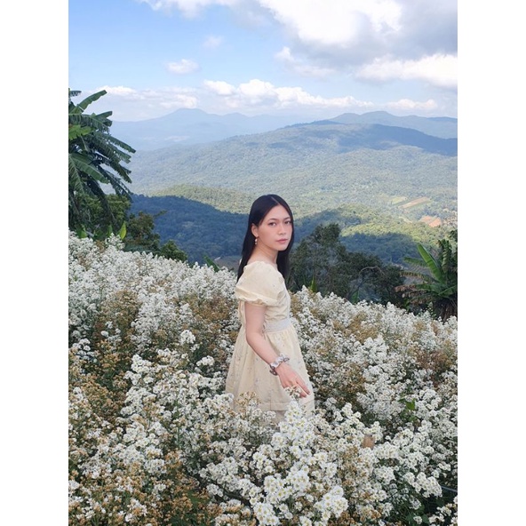 เดรสsista style สีเหลืองผูกหลัง